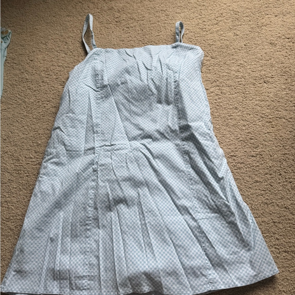 Abercrombie & Fitch Sky Blue Checkered Dress